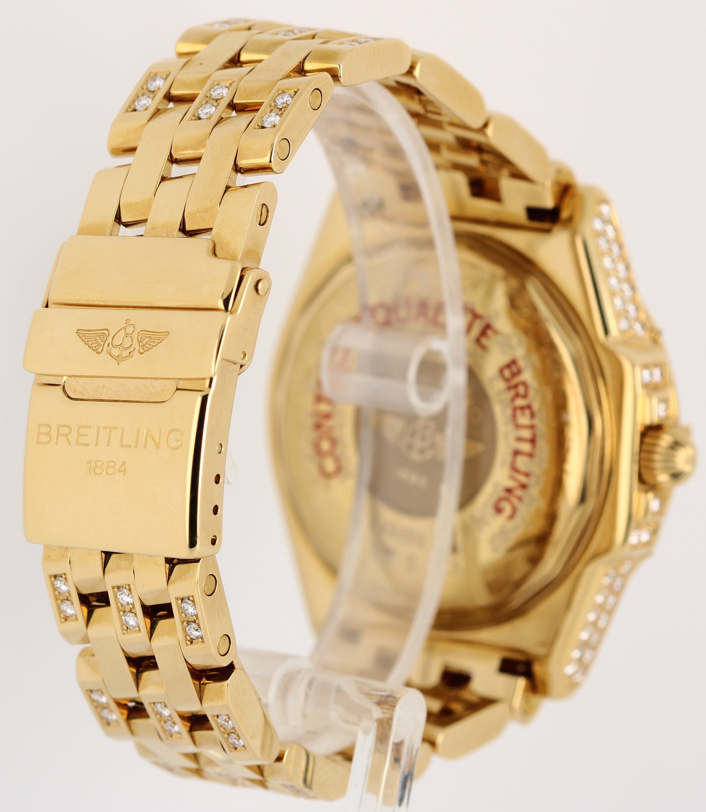 RARE Breitling Headwind PAPERS 18k Yellow Gold DIAMOND 44mm K45355 Watch BOX