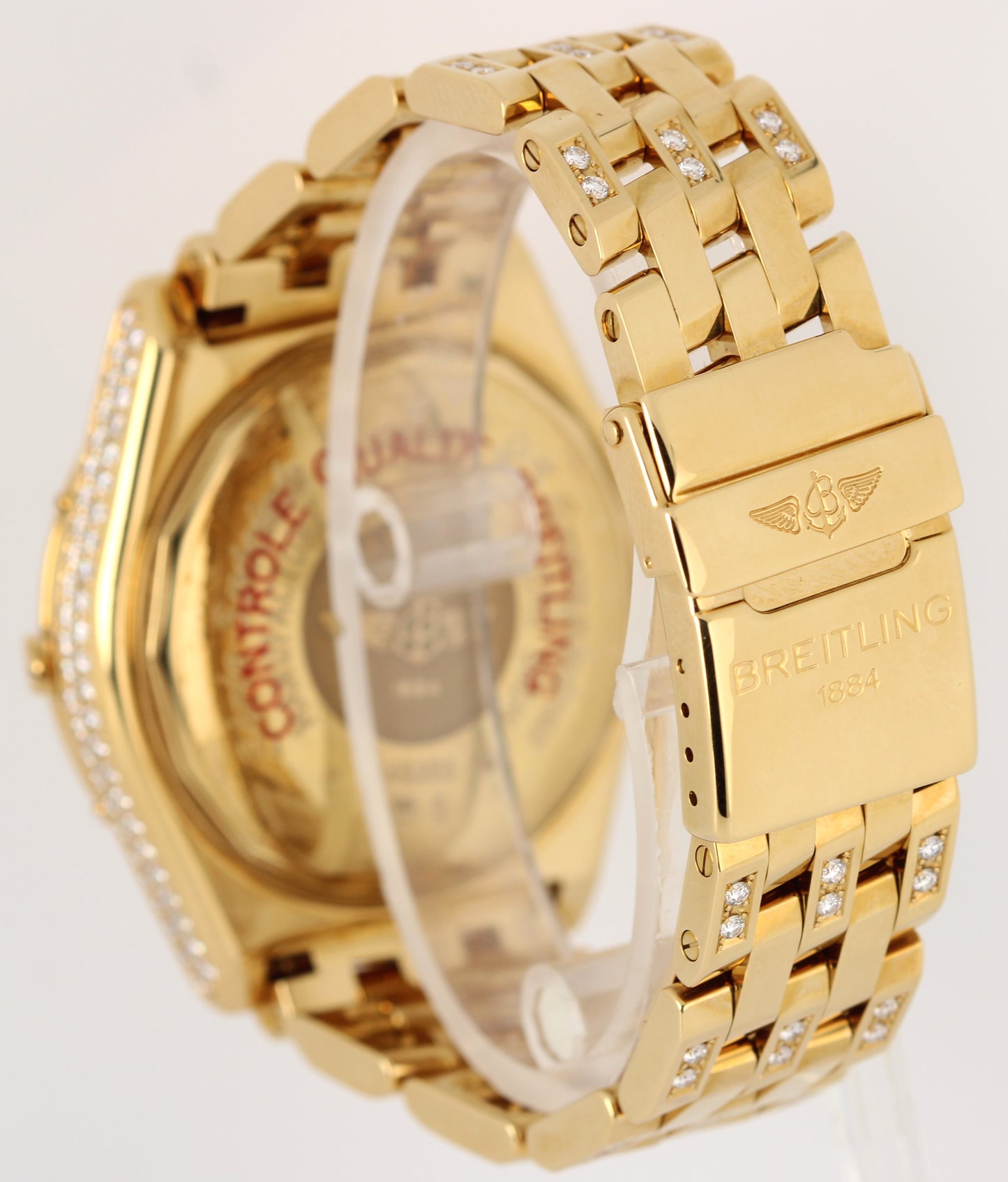 RARE Breitling Headwind PAPERS 18k Yellow Gold DIAMOND 44mm K45355 Watch BOX