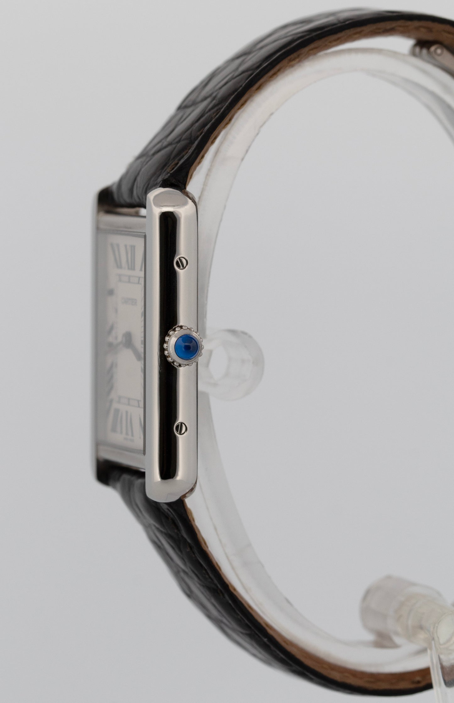 Cartier Tank Solo Large SILVER 34.80mm x 27.40mm Steel Leather 3169 / W5200003