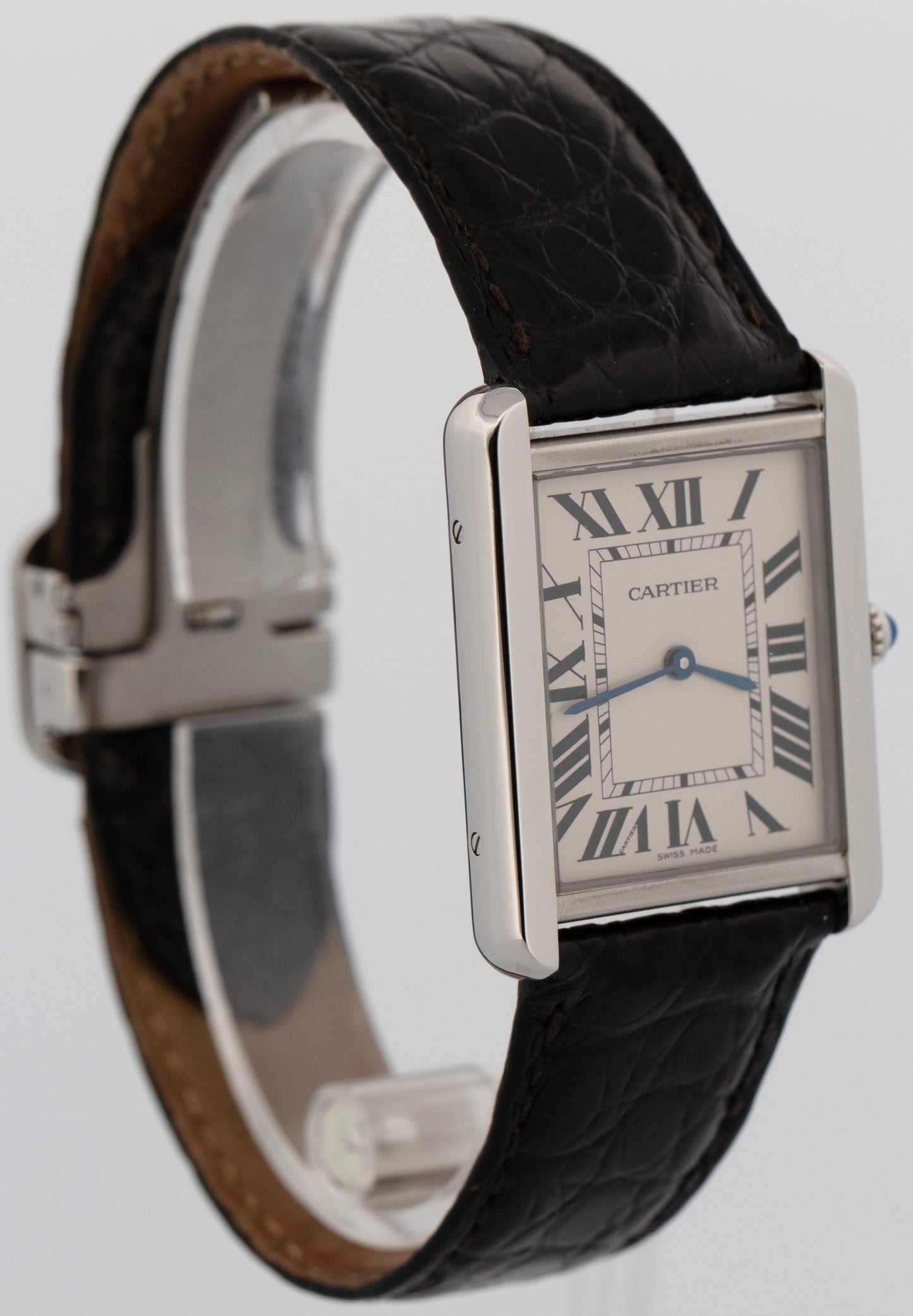Cartier Tank Solo Large SILVER 34.80mm x 27.40mm Steel Leather 3169 / W5200003