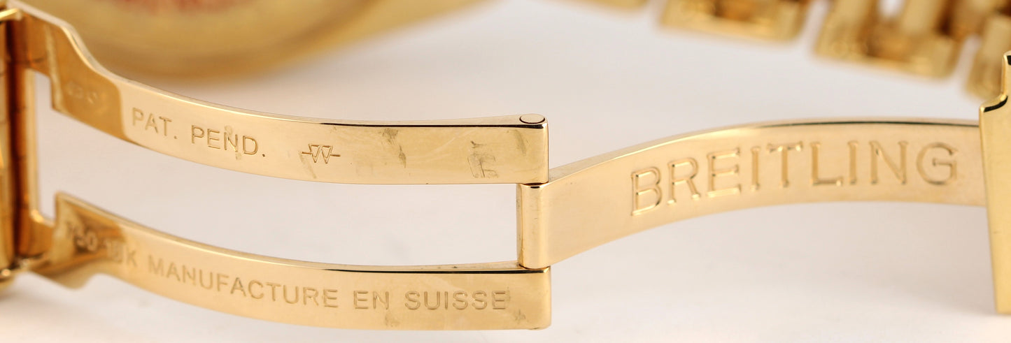 RARE Breitling Headwind PAPERS 18k Yellow Gold DIAMOND 44mm K45355 Watch BOX