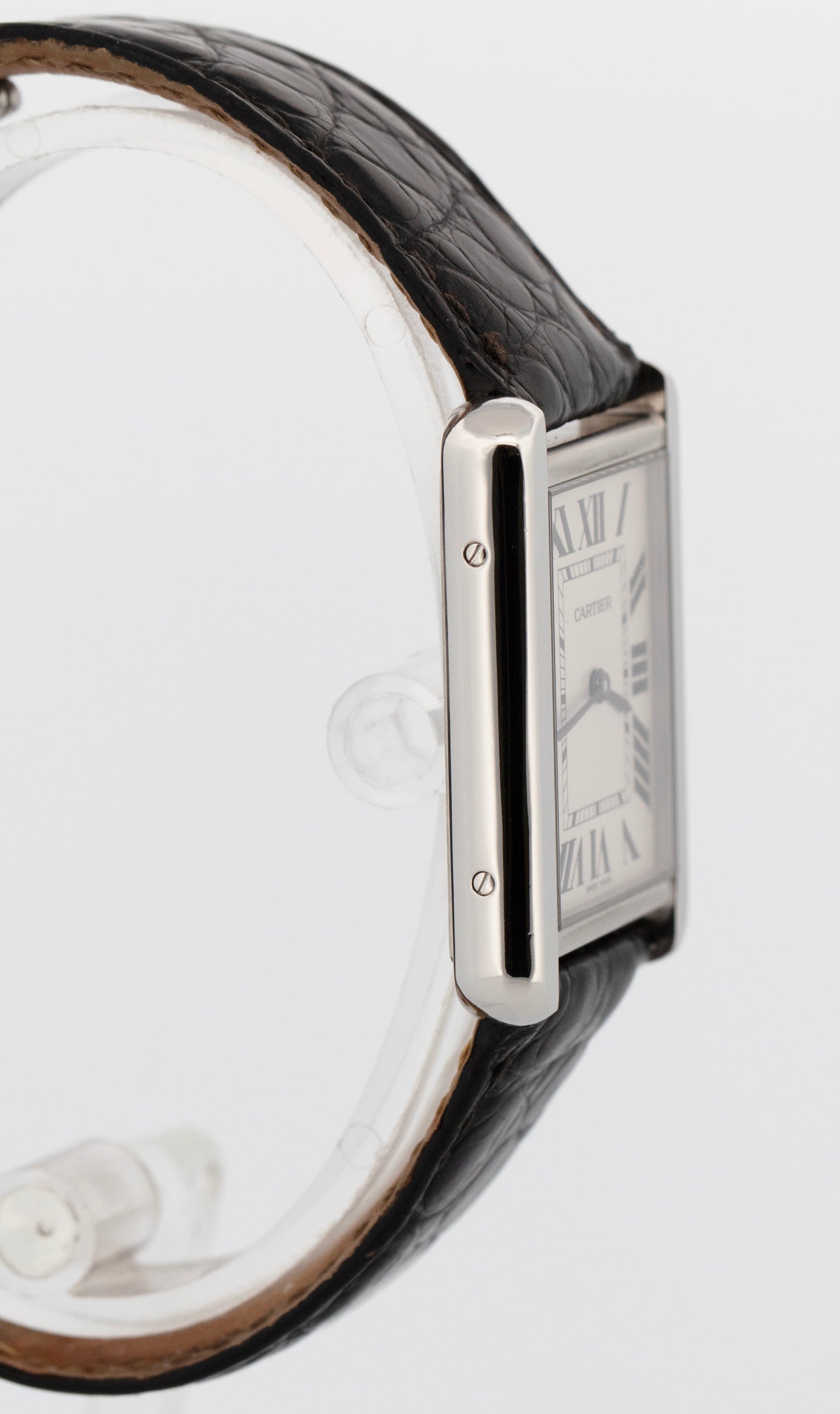 Cartier Tank Solo Large SILVER 34.80mm x 27.40mm Steel Leather 3169 / W5200003