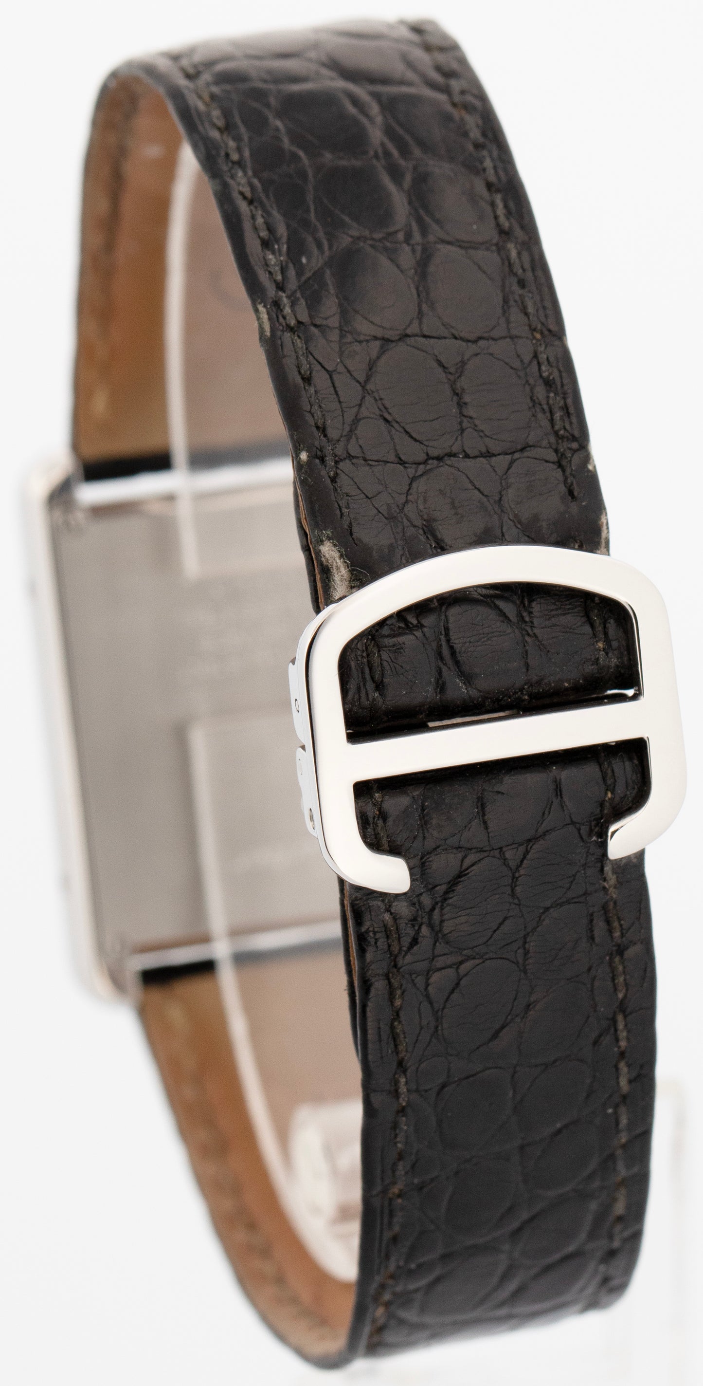 Cartier Tank Solo Large SILVER 34.80mm x 27.40mm Steel Leather 3169 / W5200003