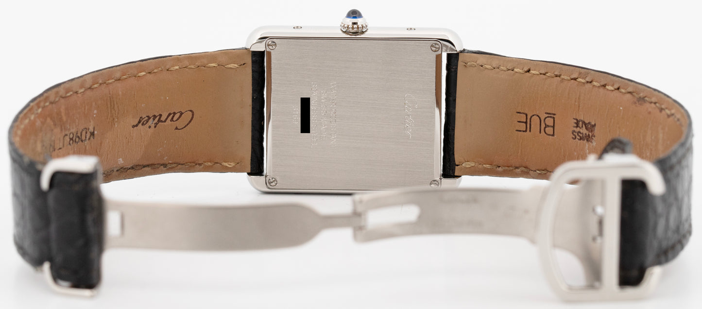 Cartier Tank Solo Large SILVER 34.80mm x 27.40mm Steel Leather 3169 / W5200003