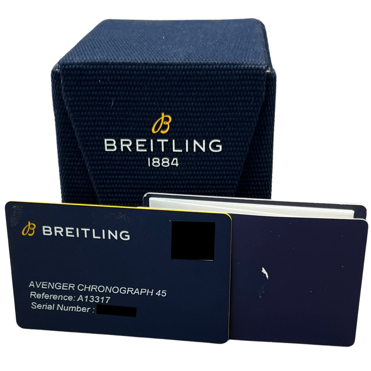 NEW PAPERS Breitling Avenger Chronograph 45 BLACK Steel 45mm A13317 Watch BOX