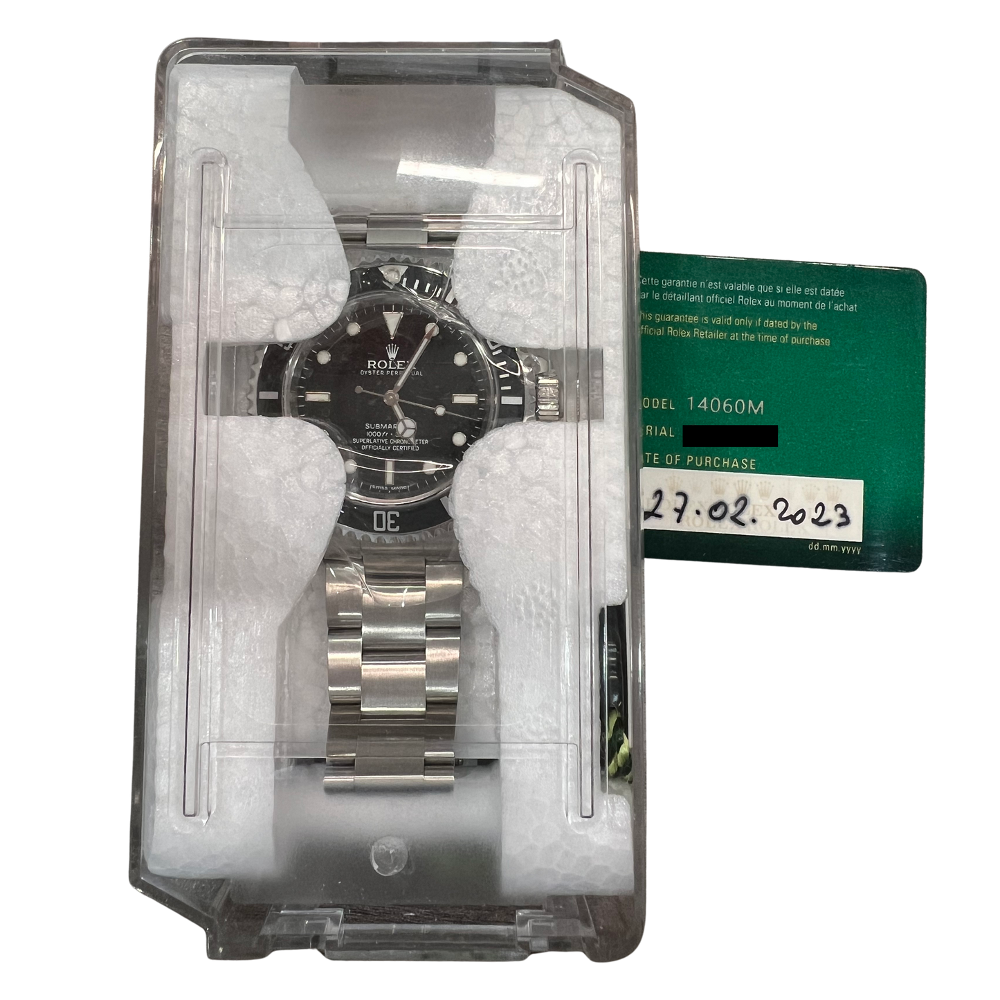 NEW 2023 PAPERS NOS Rolex Submariner No-Date BLACK 40mm Watch 14060M BOX