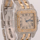 Cartier Panthere TWO ROW 18K Gold Steel DIAMOND 27mm IVORY W25028B6 187949 Watch