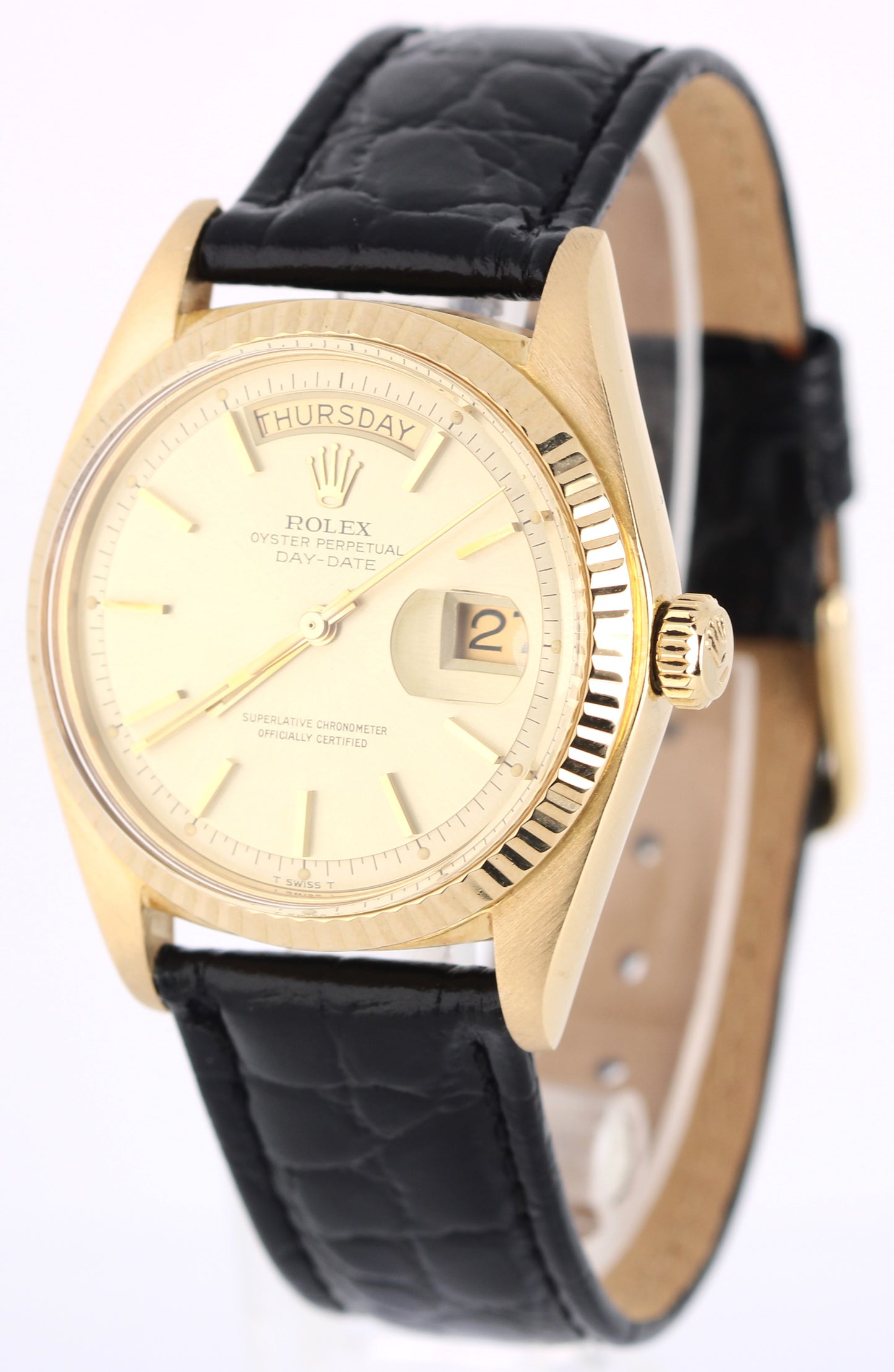 VINTAGE Rolex Day-Date 18k Yellow Gold Champagne 36mm 1803 Watch
