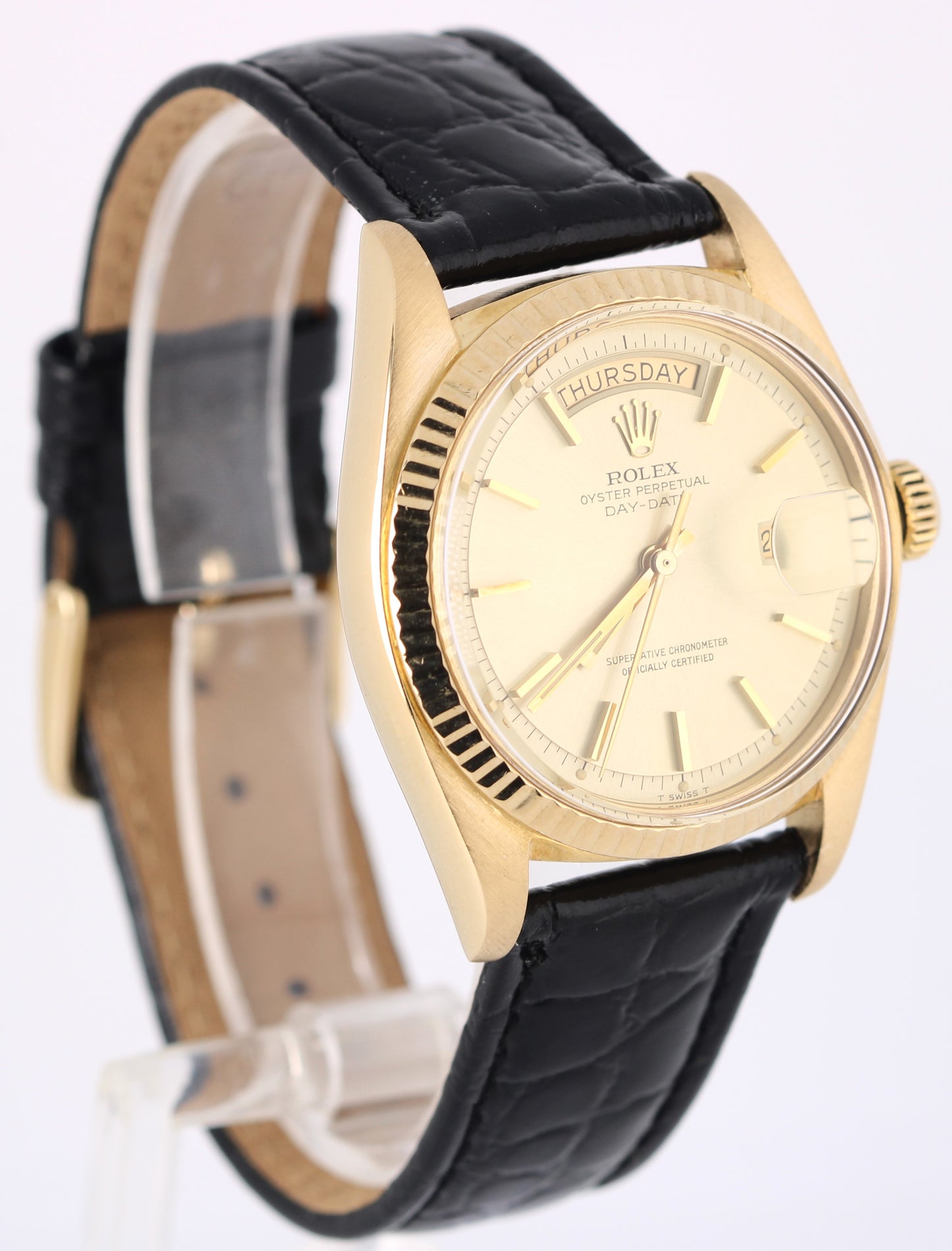 VINTAGE Rolex Day-Date 18k Yellow Gold Champagne 36mm 1803 Watch