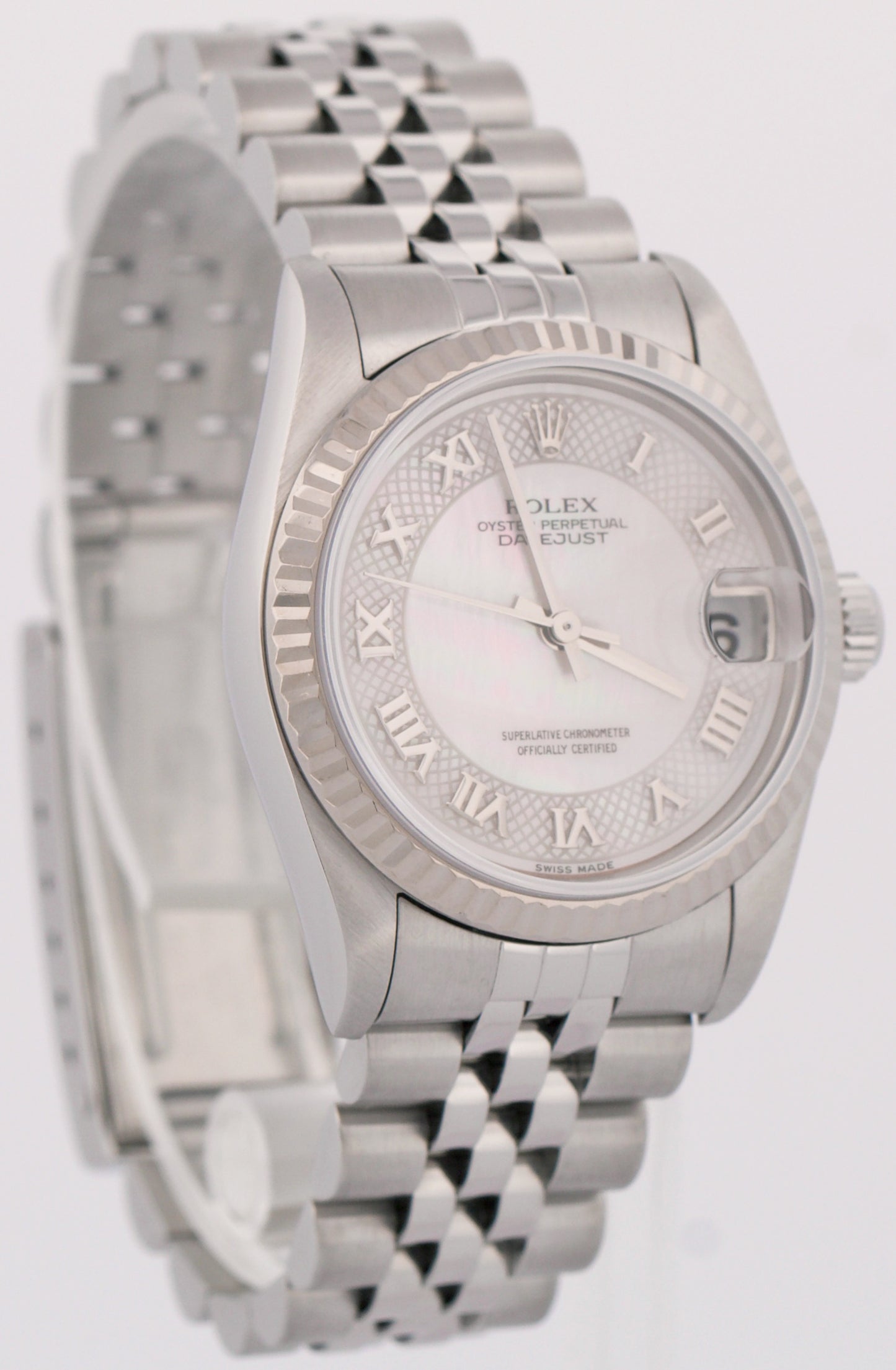 Ladies Rolex DateJust 31mm DECO ROMAN MOP Stainless 18K JUBILEE 78274 Watch
