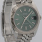 2024 PAPERS Rolex DateJust 41 MINT GREEN 18K Gold Steel 41mm JUBILEE 126334 BOX