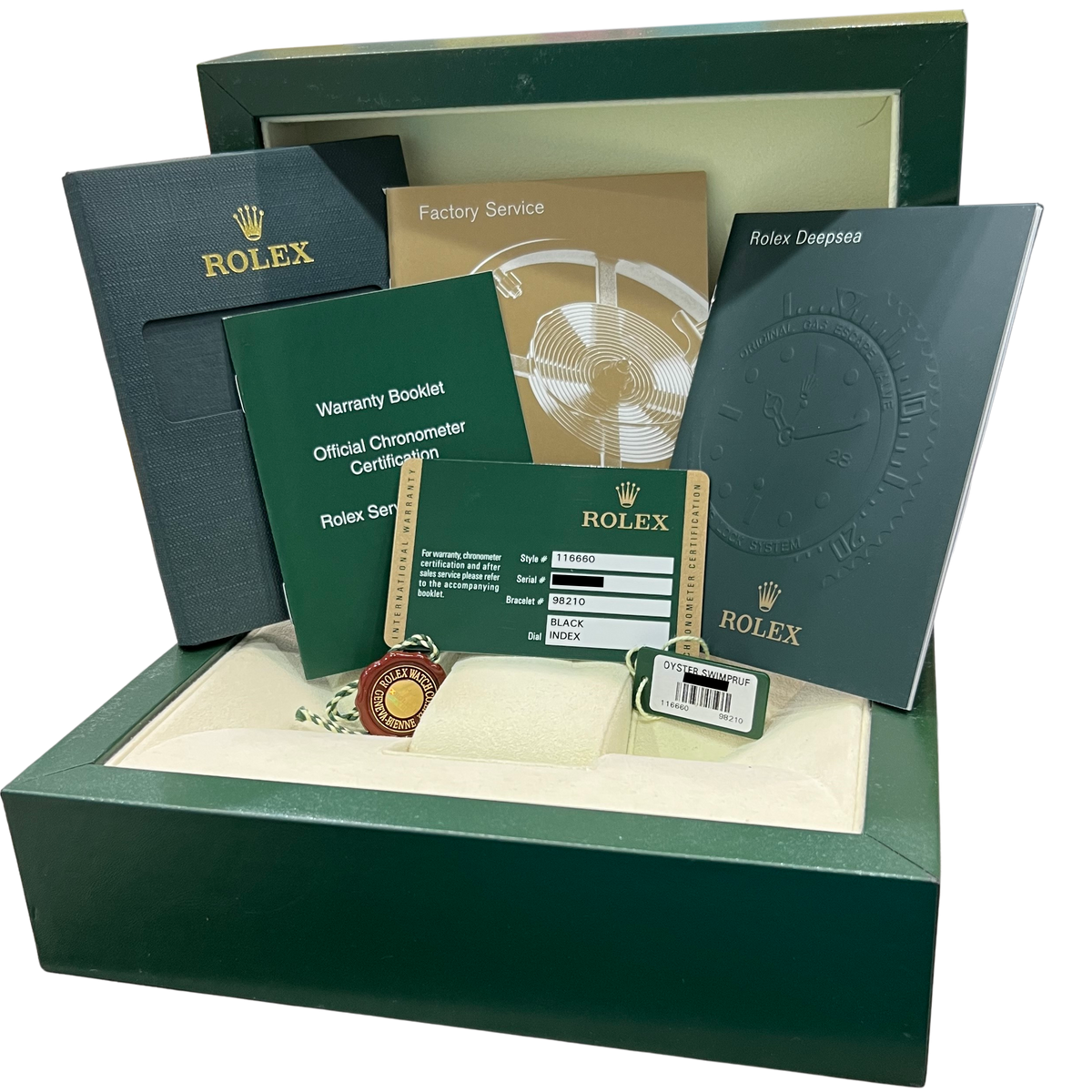 2011 PAPERS Rolex Sea-Dweller Deepsea BLACK Steel 44mm 116660 Watch BOX