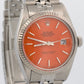 Rolex DateJust 36mm ORANGE Stainless Steel 18K White Gold JUBILEE Fluted 16014