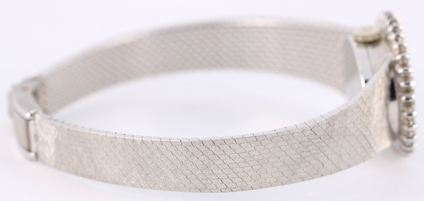 VINTAGE 1971 PAPERS Rolex 14k White Gold DIAMOND Silver 21mmX26mm 8330 Watch