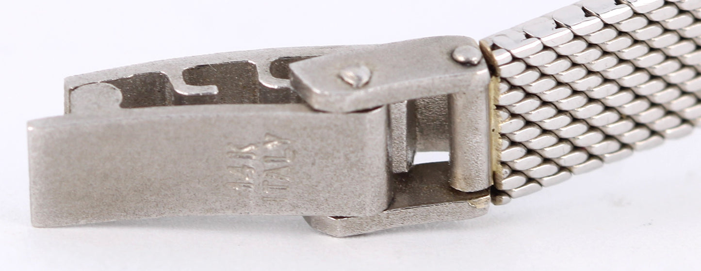 VINTAGE 1971 PAPERS Rolex 14k White Gold DIAMOND Silver 21mmX26mm 8330 Watch