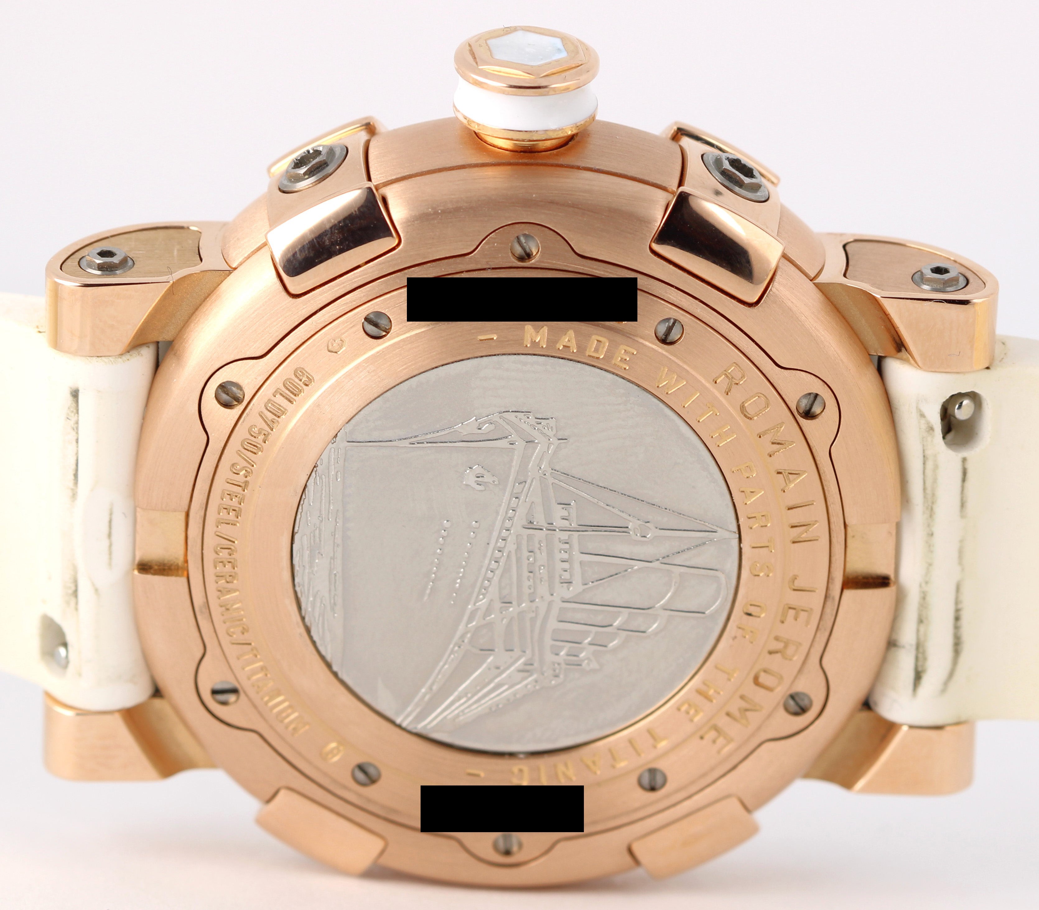 Romain Jerome Titanic DNA 18k Rose Gold Ceramic White 46mm T.W2222