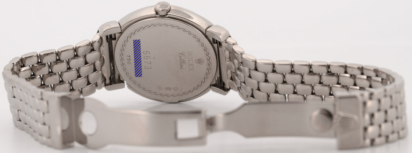 PAPERS Rolex Cellini Cellissima SILVER JUBILEE DIAMOND 18K White Gold 6673/9 BOX