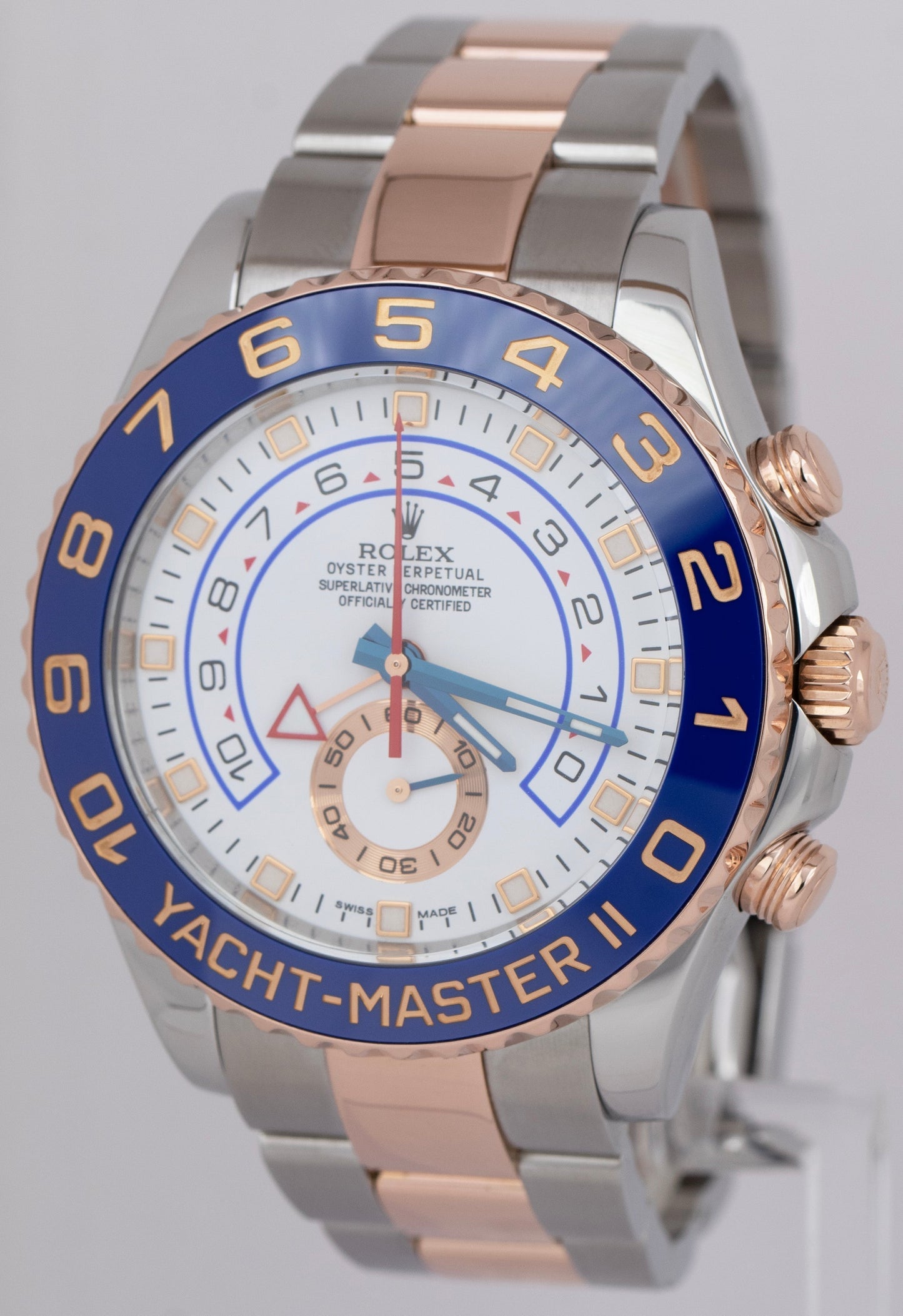 MINT PAPERS Rolex Yacht-Master II White Two-Tone Rose Gold 116681 44mm Watch BOX