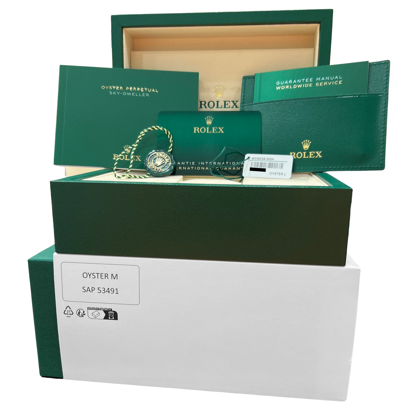 NEW 2026 PAPERS Rolex Sky-Dweller GREEN 18K Yellow Gold 42mm 336238 Watch BOX