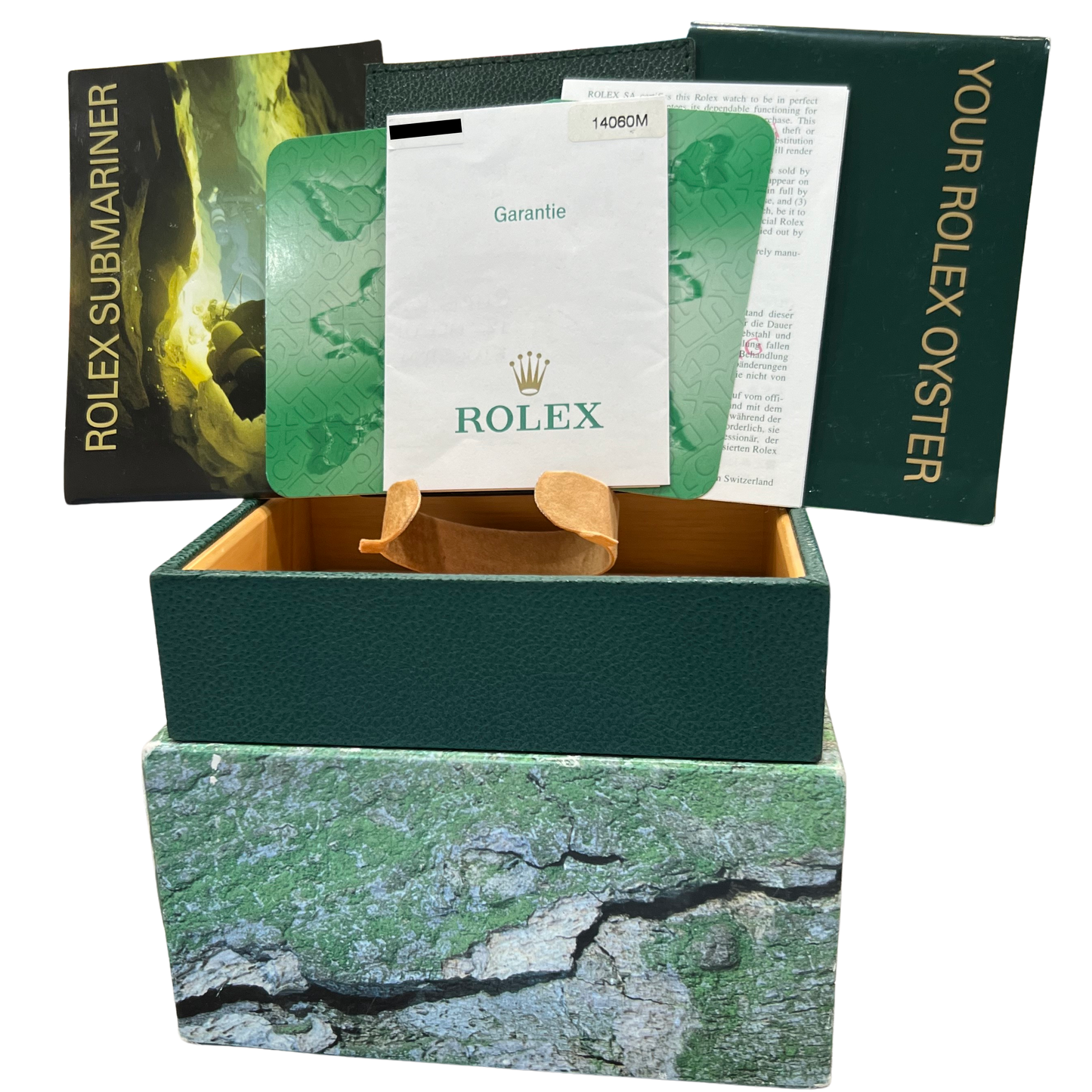 2004 PAPERS Rolex No-Date Submariner BLACK Steel 40mm 14060 M Watch BOX