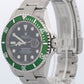 UNPOLISHED Rolex Submariner Date KERMIT Green Steel NO-HOLES 40mm 16610 LV BOX