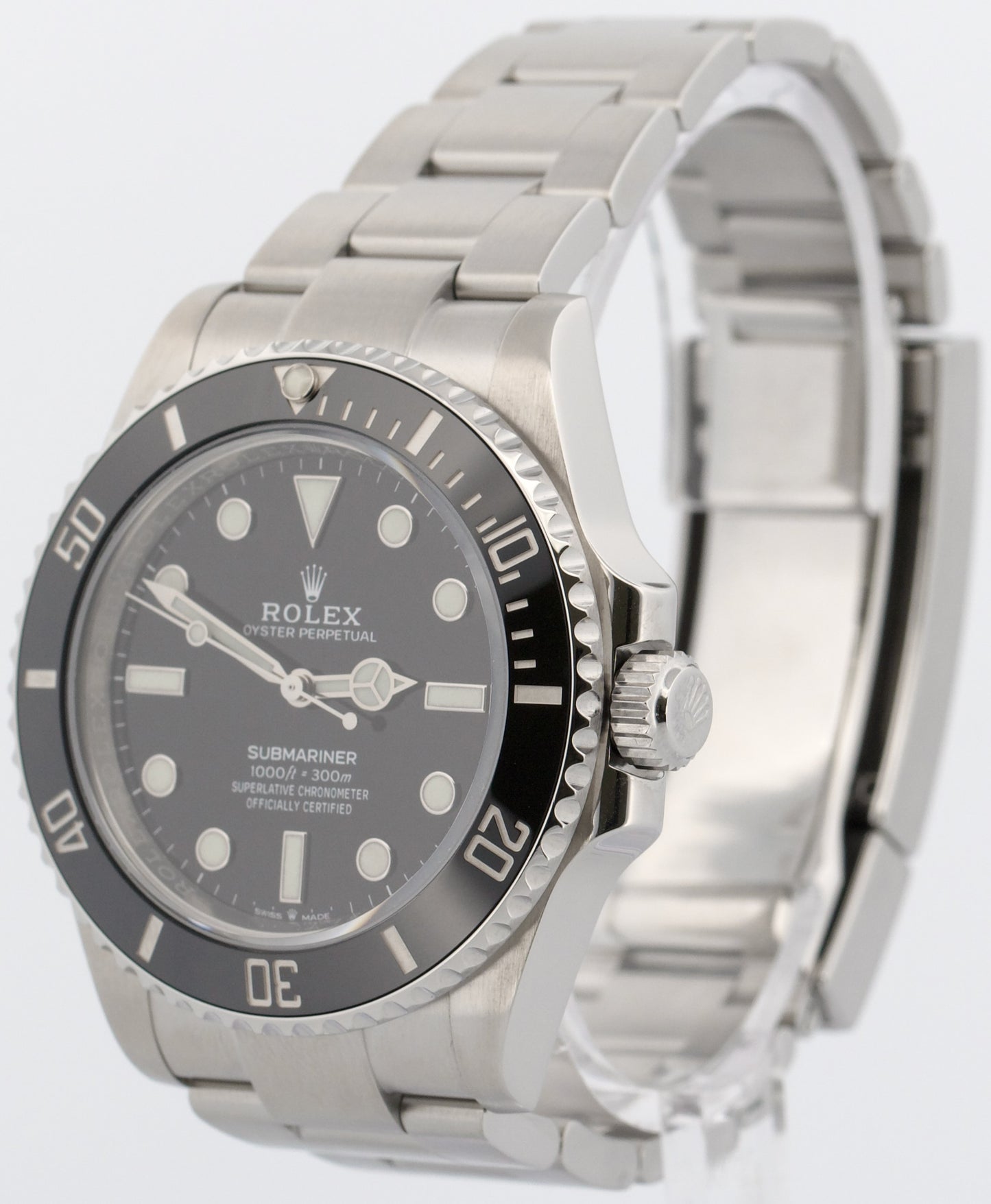 2020 PAPERS Rolex Submariner 41mm BLACK Ceramic No-Date Steel 124060 LN BOX