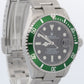 UNPOLISHED Rolex Submariner Date KERMIT Green Steel NO-HOLES 40mm 16610 LV BOX
