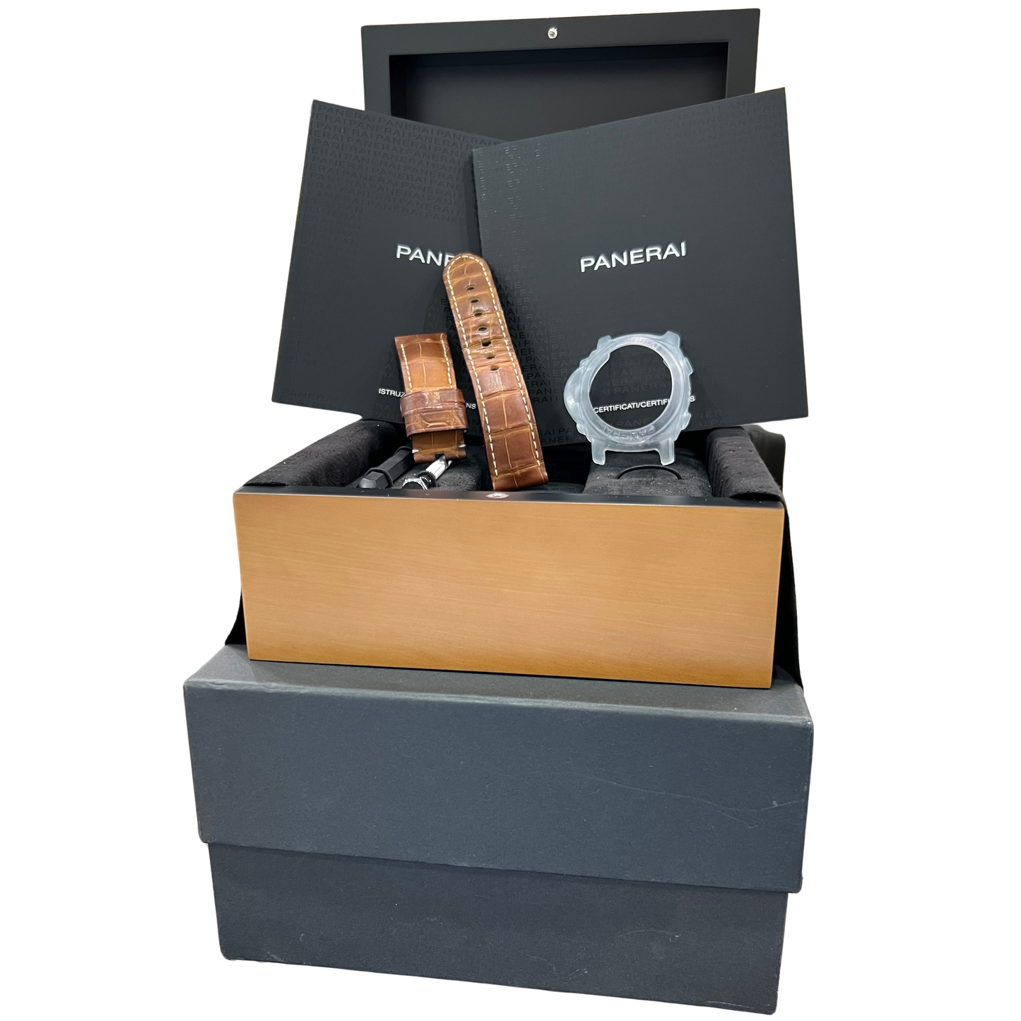 2017 PAPERS Panerai Luminor Marina BLACK Steel 44mm PAM01359 Watch BOX
