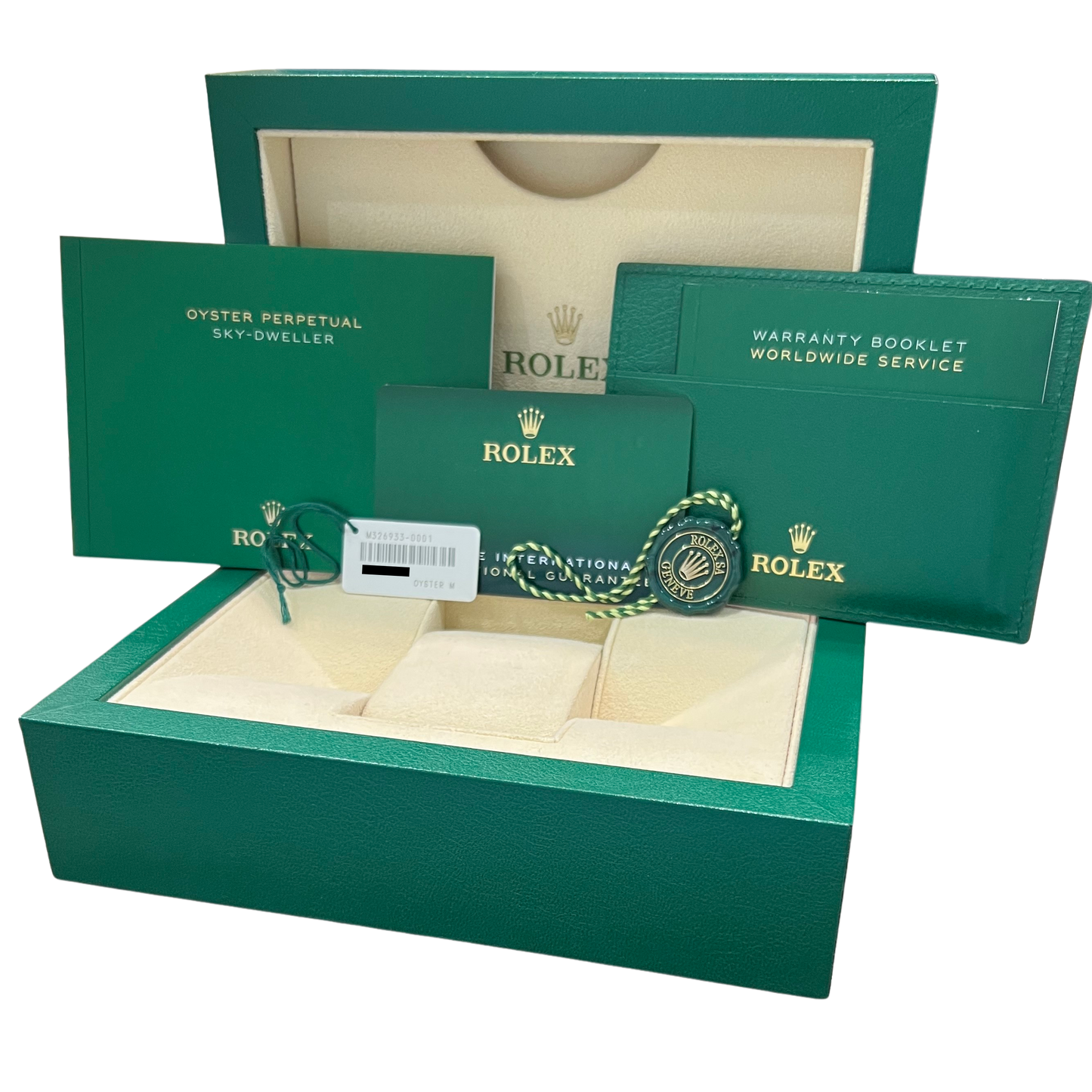 2022 PAPERS Rolex Sky-Dweller CHAMPAGNE Gold Two-Tone 42mm 326933 Watch BOX