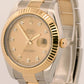 2018 PAPERS Rolex Datejust II CHAMPAGNE DIAMOND 18K Gold Steel 41mm 116333 BOX
