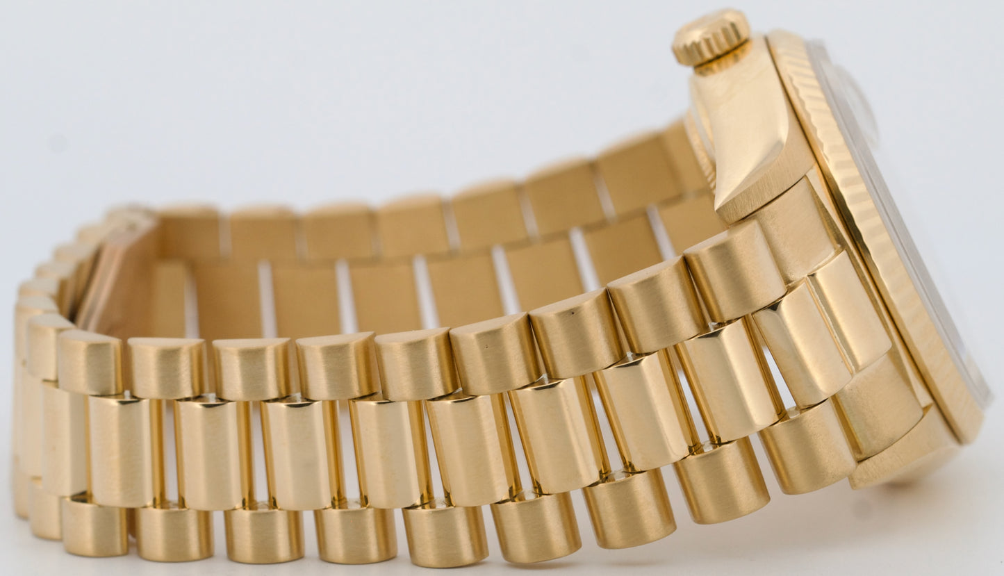 VINTAGE 1985 Rolex Day-Date President WHITE ROMAN 36mm 18K Yellow Gold 18038