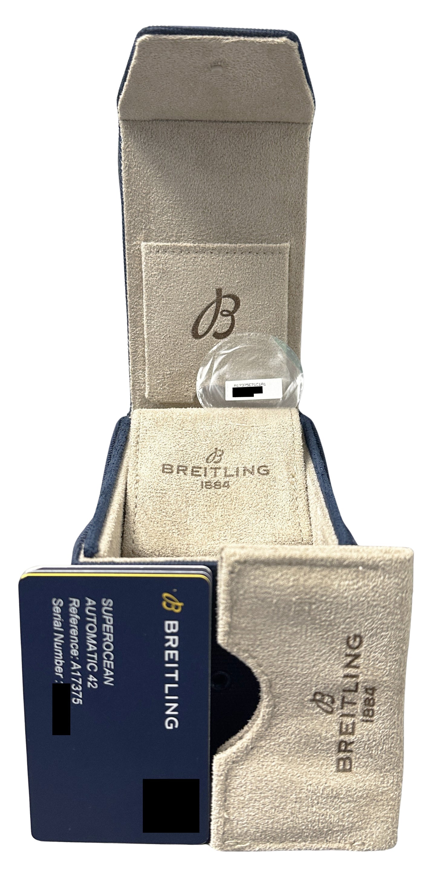 NEW STICKERED Breitling SuperOcean PAPERS Steel Blue 42mm A17375 Watch BOX