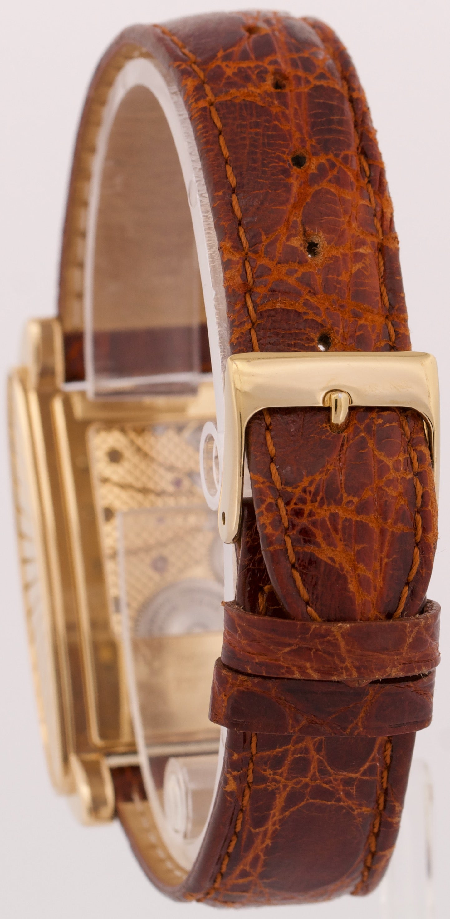 MINT Rolex Cellini Prince 18K Yellow Gold CHAMPAGNE Leather 35mm x 28mm 5440/8