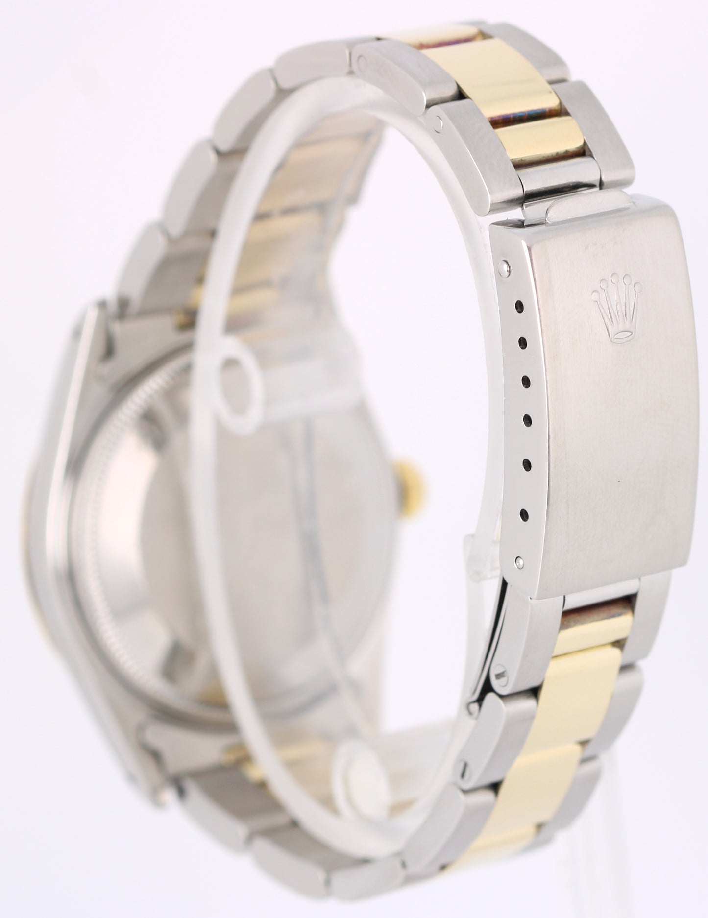 VINTAGE Rolex Oyster Perpetual DATE Two-Tone Gold Steel Silver 34mm 15053 Watch