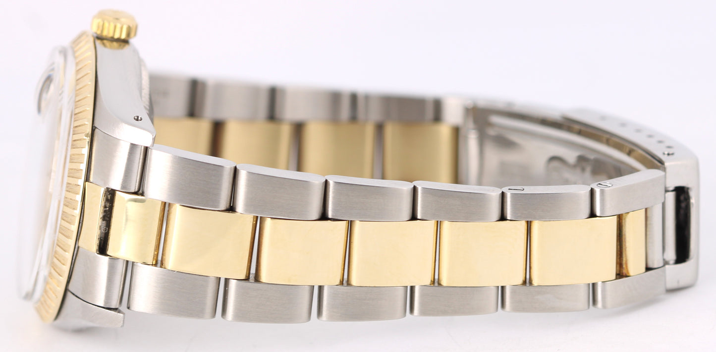 VINTAGE Rolex Oyster Perpetual DATE Two-Tone Gold Steel Silver 34mm 15053 Watch