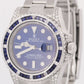 MINT Rolex Submariner Date Blue DIAMOND SAPPHIRE Bezel Lugs 40mm Watch 116610