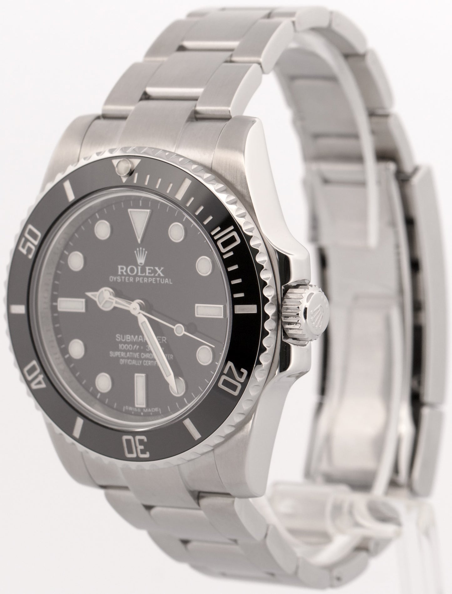 2013 PAPERS Rolex Submariner No-Date 40mm BLACK Ceramic Steel 114060 LN BOX