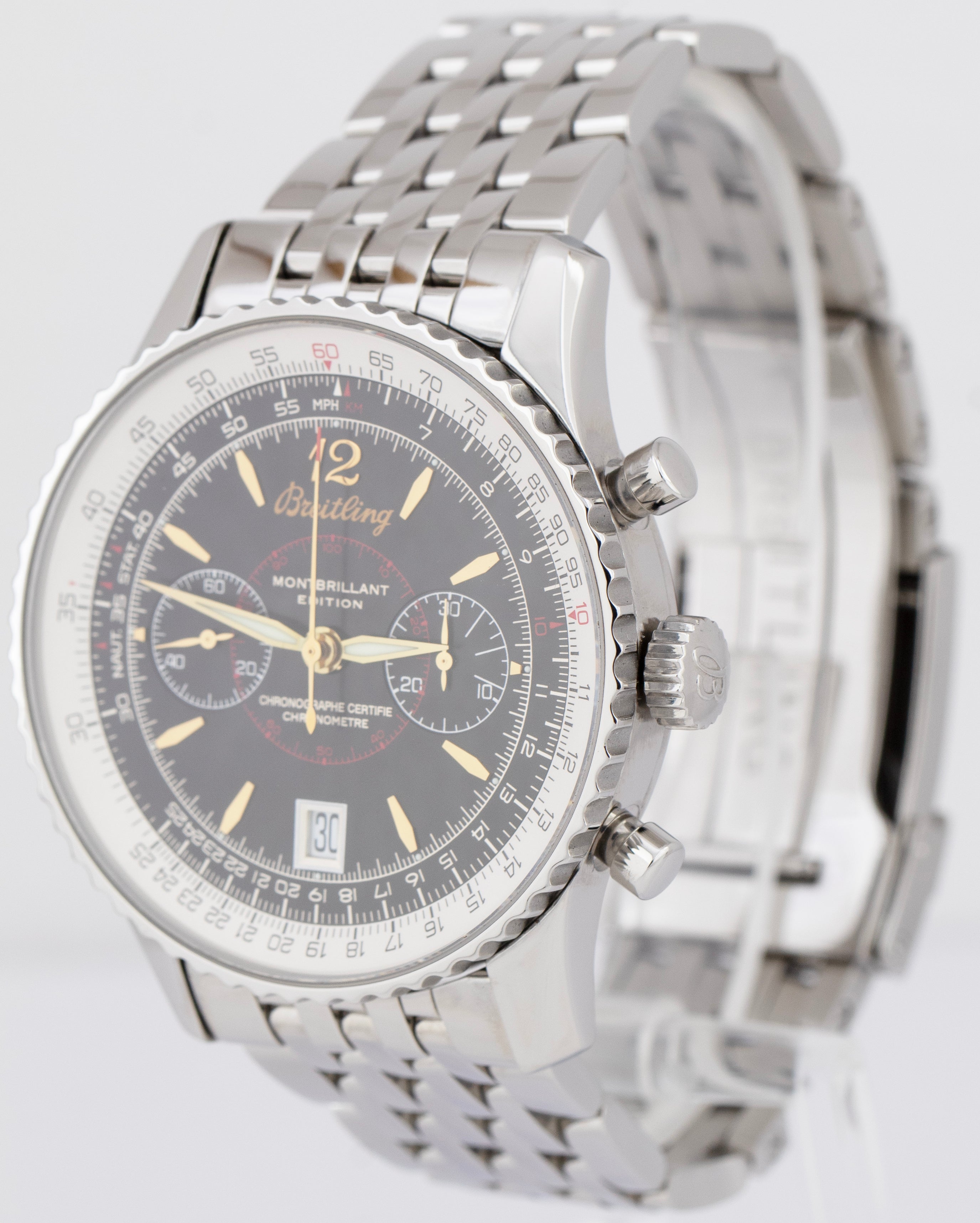 MINT Breitling Navitimer Montbrillant Chronograph Black 43mm Steel