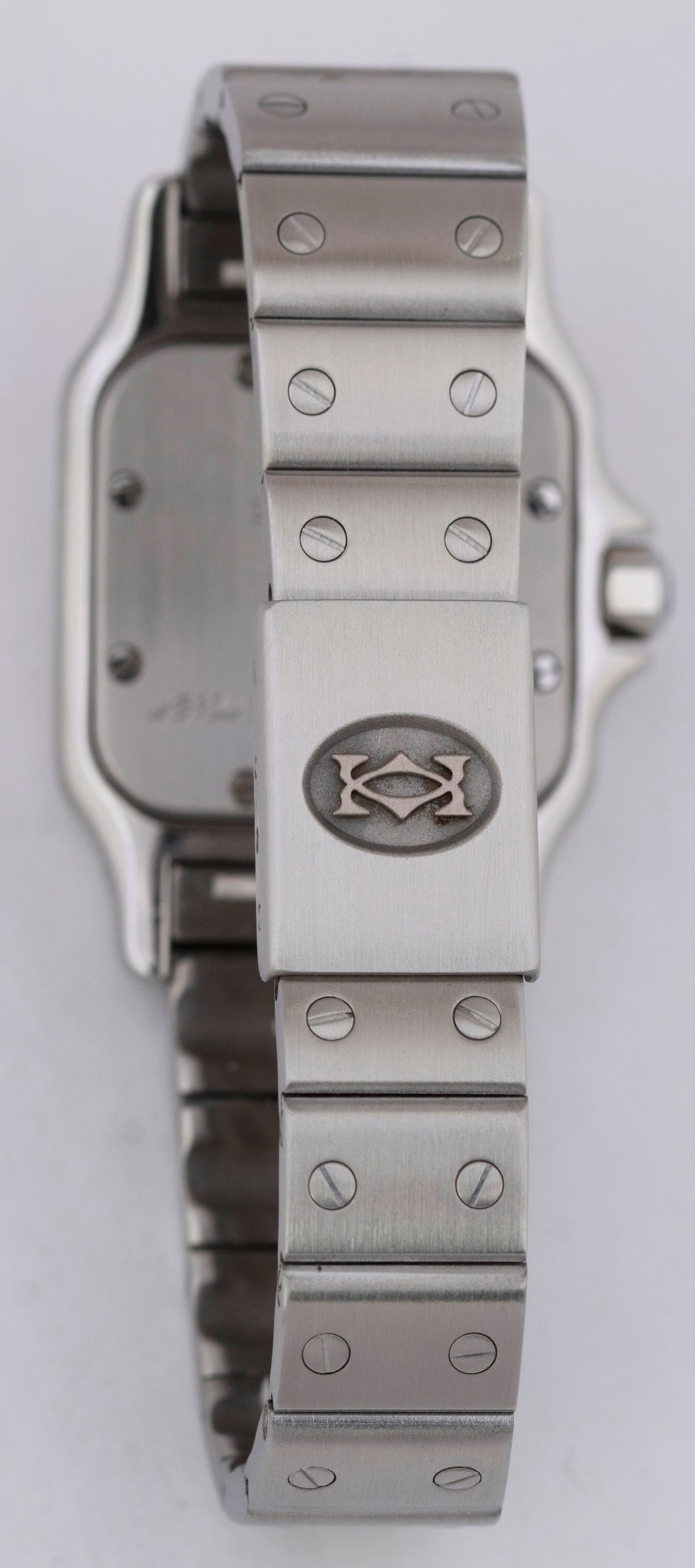 Ladies Cartier Santos Galbee 24mm Ivory Roman Stainless Steel Watch 9057930 BOX