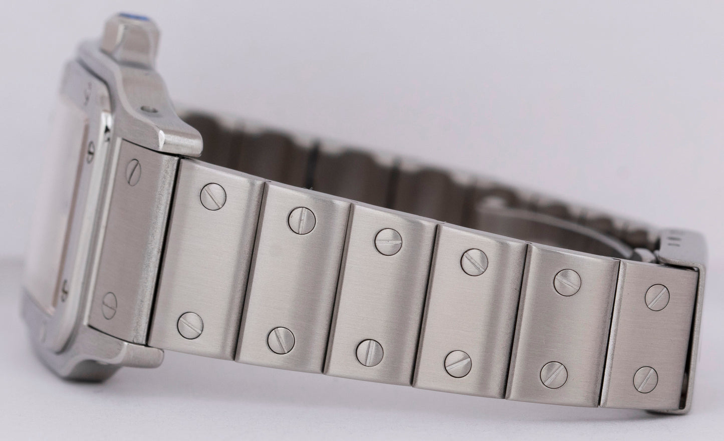 Ladies Cartier Santos Galbee 24mm Ivory Roman Stainless Steel Watch 9057930 BOX