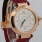 Cartier Pasha SILVER ARABIC 18K Rose Gold Leather 42mm Watch 2770 W3019051 BOX