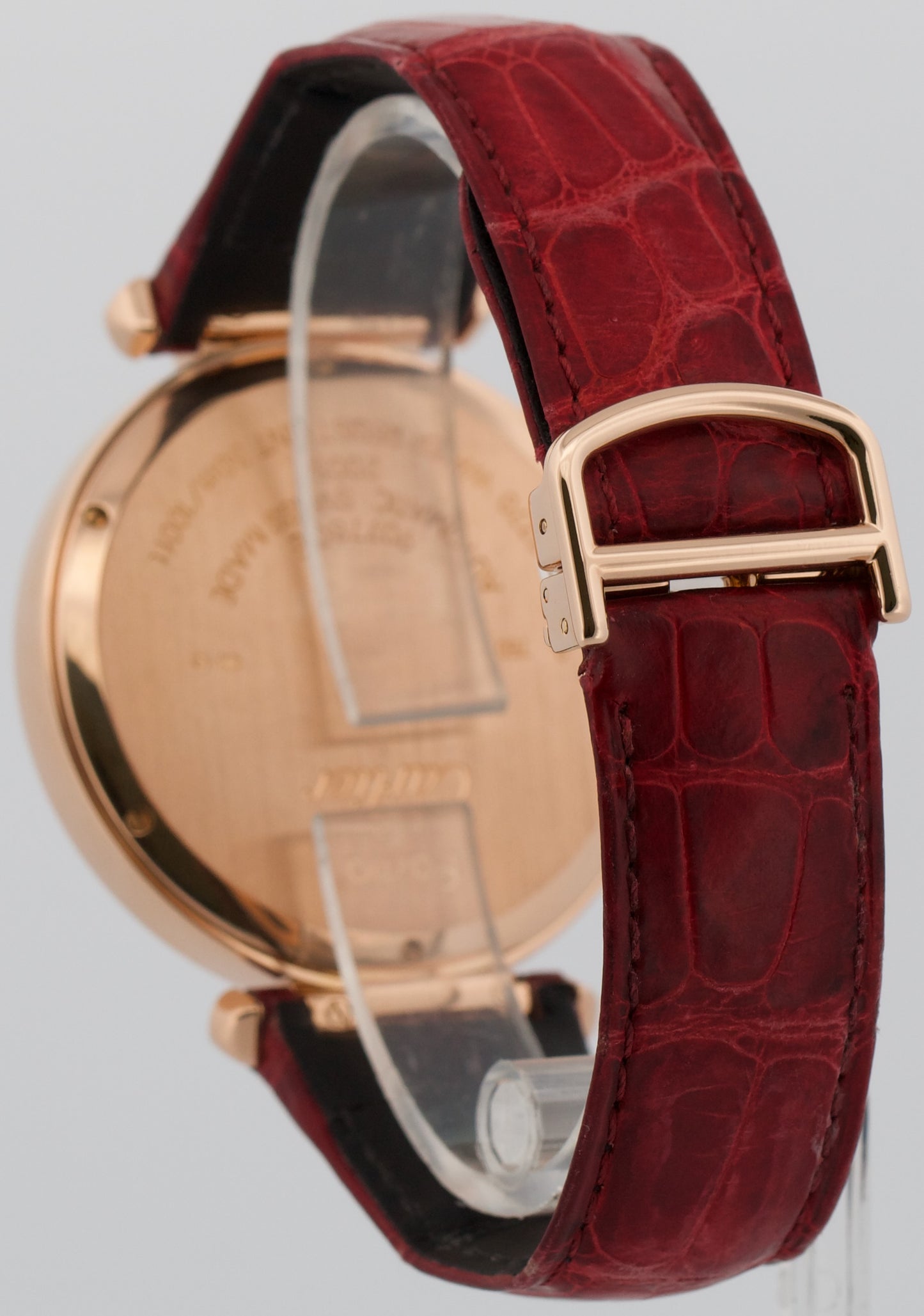 Cartier Pasha SILVER ARABIC 18K Rose Gold Leather 42mm Watch 2770 W3019051 BOX