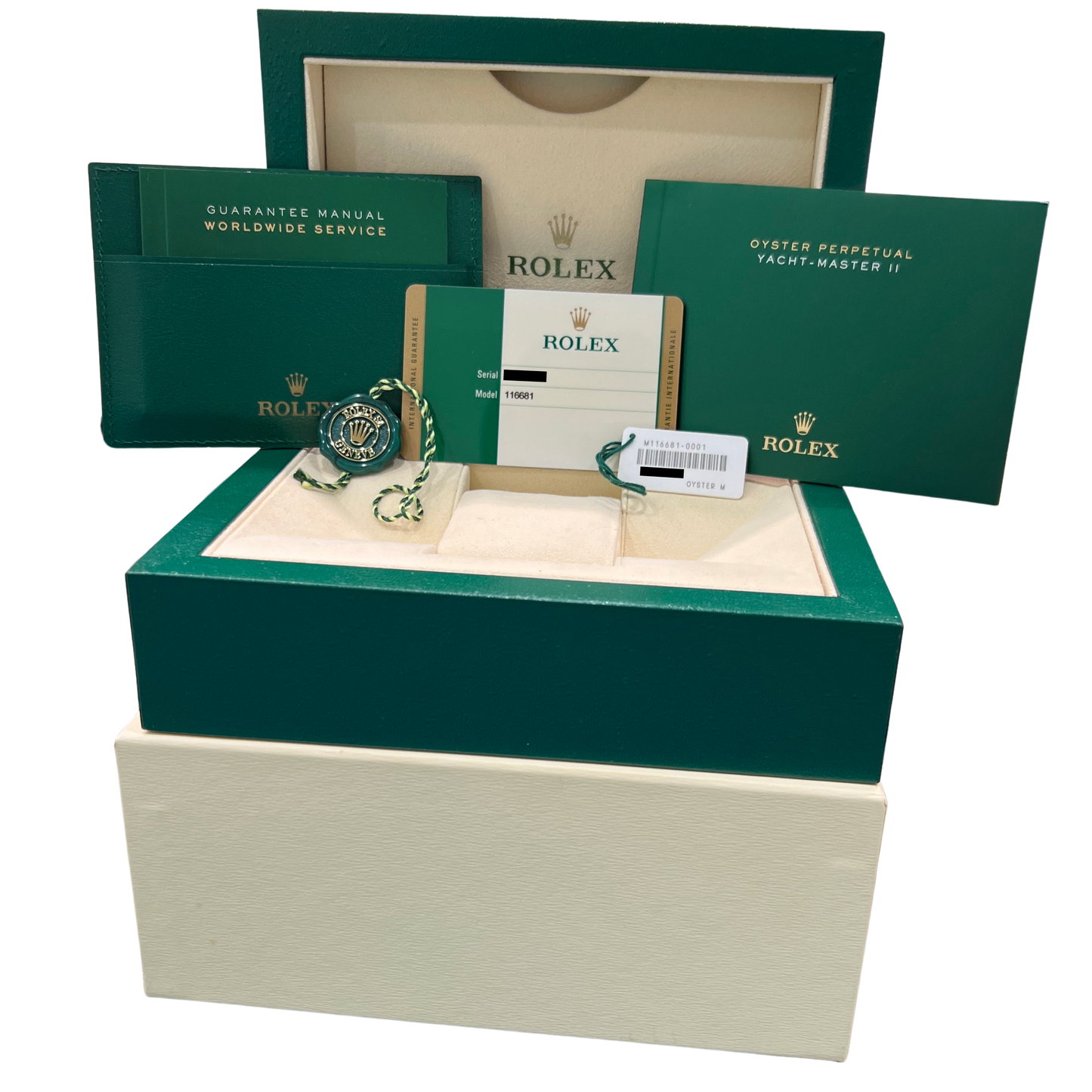 2017 Rolex Yacht-Master II 116681 White Two-Tone Rose Gold 44mm Watch Box Papers