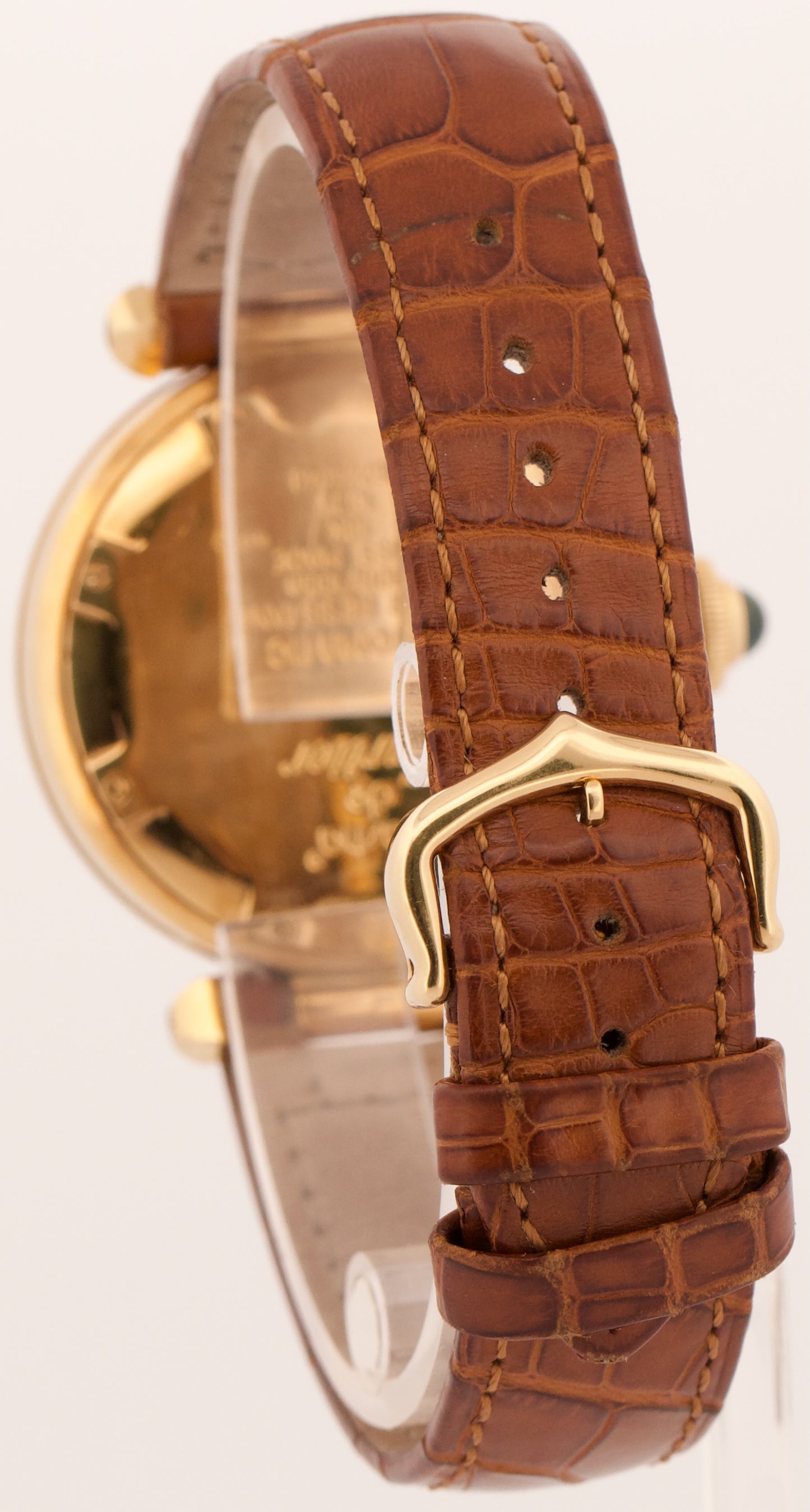 Cartier Pasha GUILLOCHE ROMAN 18K Yellow Gold Leather 38mm 1035 W3004856 Watch