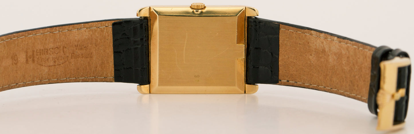 Rolex Cellini BLACK TAPESTRY 18K Yellow Gold Leather 34mm x 25mm 4105 Watch