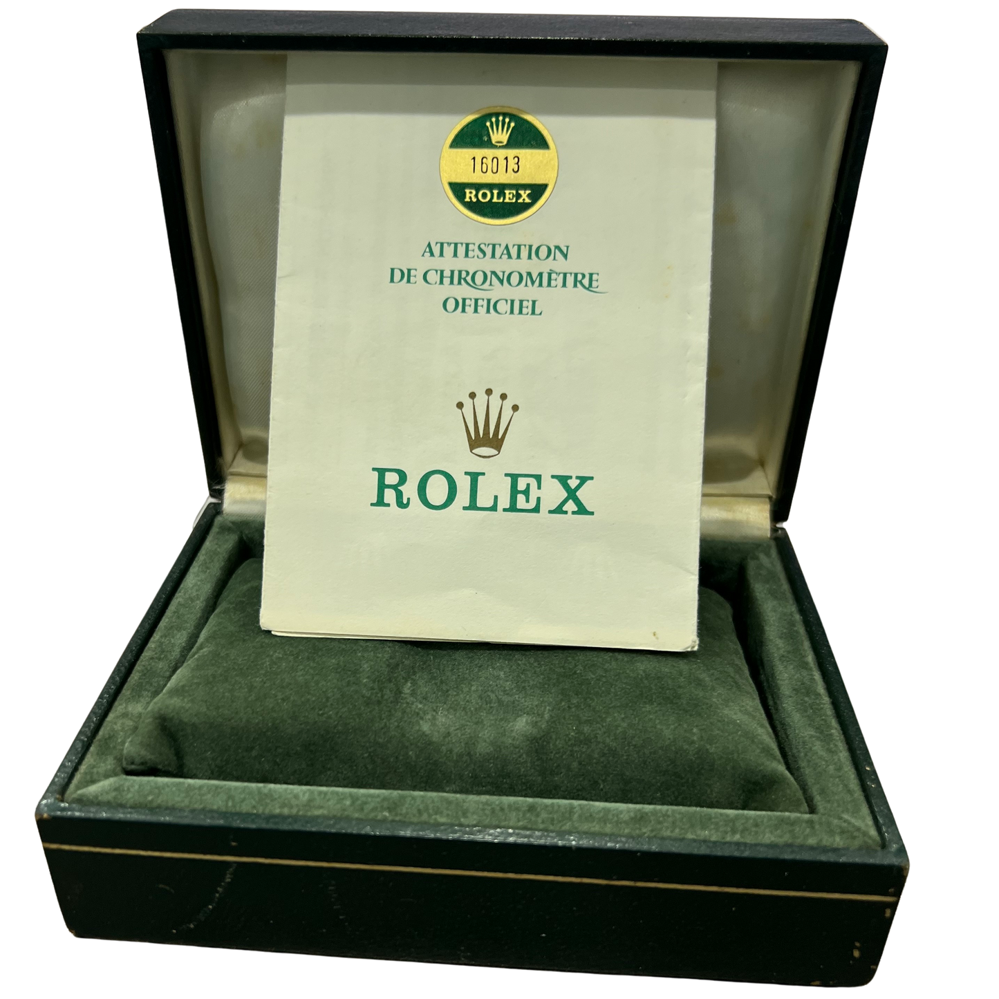 1986 UNPOLISHED PAPERS Rolex DateJust BLACK Two-Tone 36mm 16013 Watch BOX
