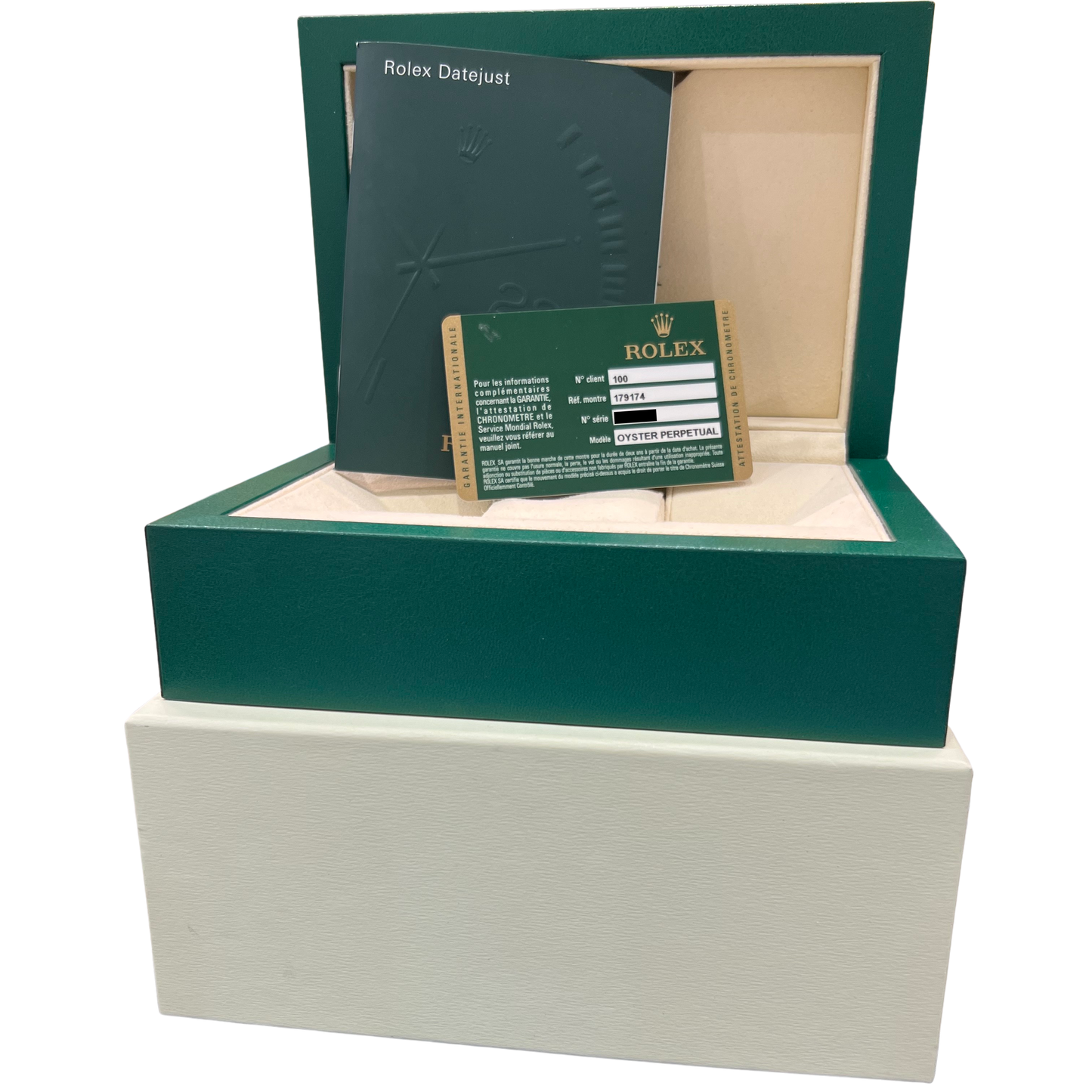 2010 Rolex DateJust 179174 Diamond Silver Steel Jubilee 26mm Watch Box Papers