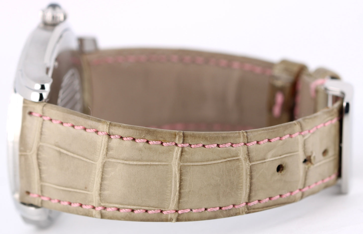 Audemars Piguet Millenary DIAMOND Steel Silver Pink 39.5mm 77301ST Leather Watch