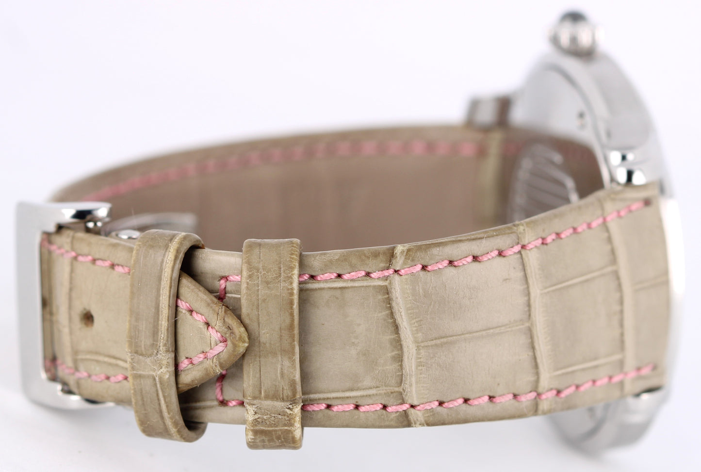 Audemars Piguet Millenary DIAMOND Steel Silver Pink 39.5mm 77301ST Leather Watch