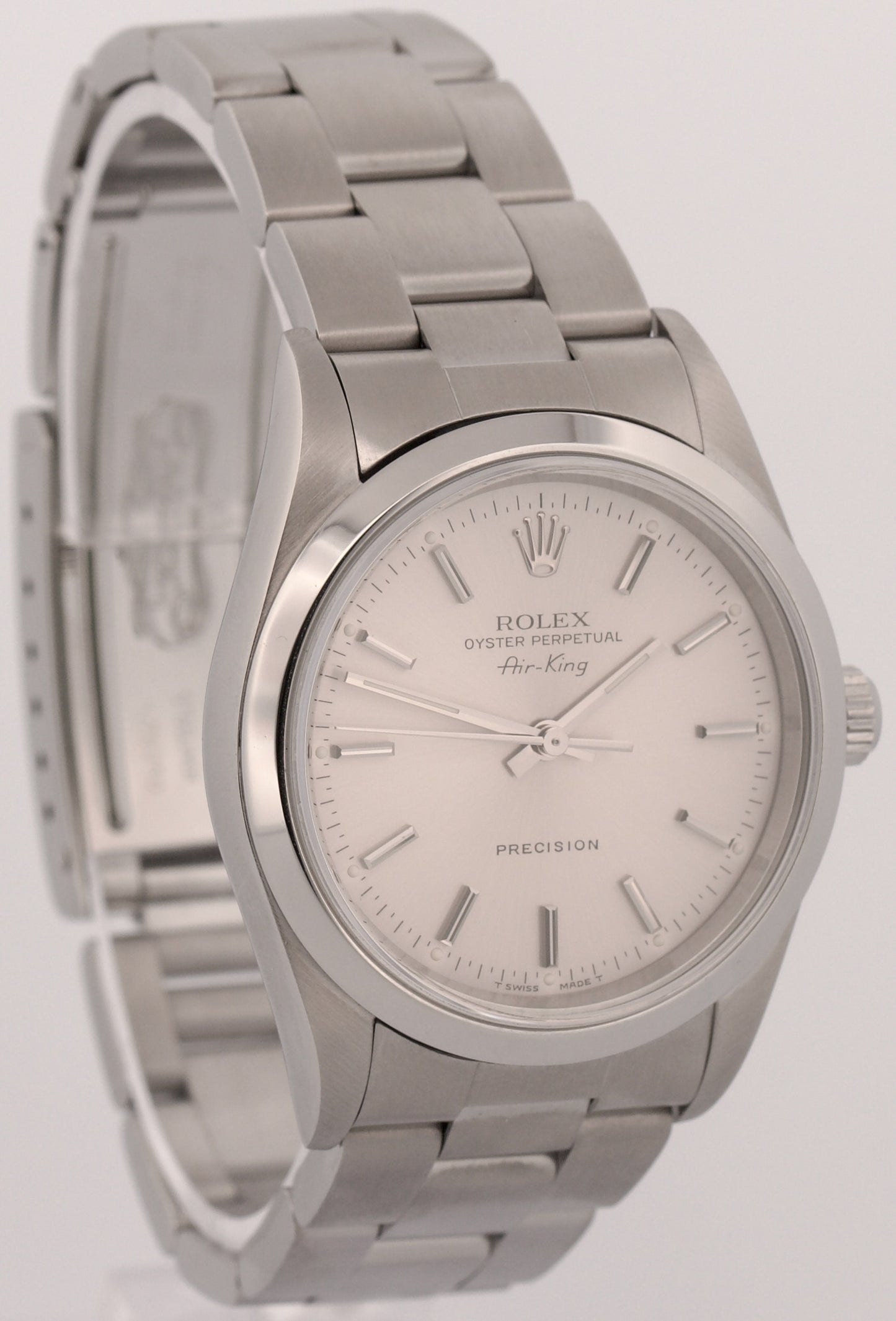 1997 Rolex Oyster Perpetual Air-King SILVER Smooth Steel OYSTER 34mm 14000 Watch